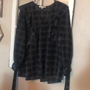 LOFT Plaid Long Sleeve Shirt NWT